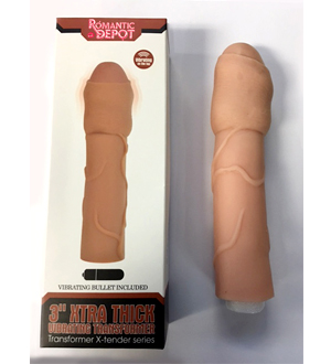 VIP 3 inch Vibrating Penis Extension (Uncut)
